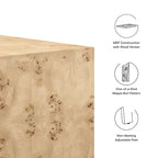 Cosmos 36 Square Burl Wood Coffee Table - N/A