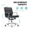 CAROCC Office Chair PU Leather Adjustable ErgoChair with Thickened Cushion - N/A