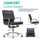 CAROCC Office Chair PU Leather Adjustable ErgoChair with Thickened Cushion - N/A
