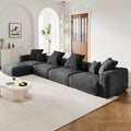L-Shaped Couch Corduroy Sofa 5-seat Modular Large Sectional Couch with Ottoman for Living Room