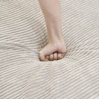 L-Shaped Couch Corduroy Sofa 5-seat Modular Large Sectional Couch with Ottoman for Living Room