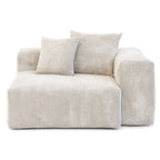 L-Shaped Couch Corduroy Sofa 5-seat Modular Large Sectional Couch with Ottoman for Living Room