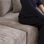 L-Shaped Couch Corduroy Sofa 5-seat Modular Large Sectional Couch with Ottoman for Living Room