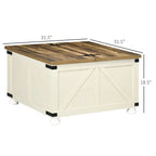 Farmhouse Large Square Coffee Table with Storage