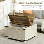 Farmhouse Large Square Coffee Table with Storage