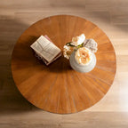 31.50Vintage Style Bucket Shaped Coffee Table with storage function, for Office, Dining Room and Living Room, Brown