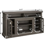58 Wood TV Stand with Storage Space and Cable Management Cutouts