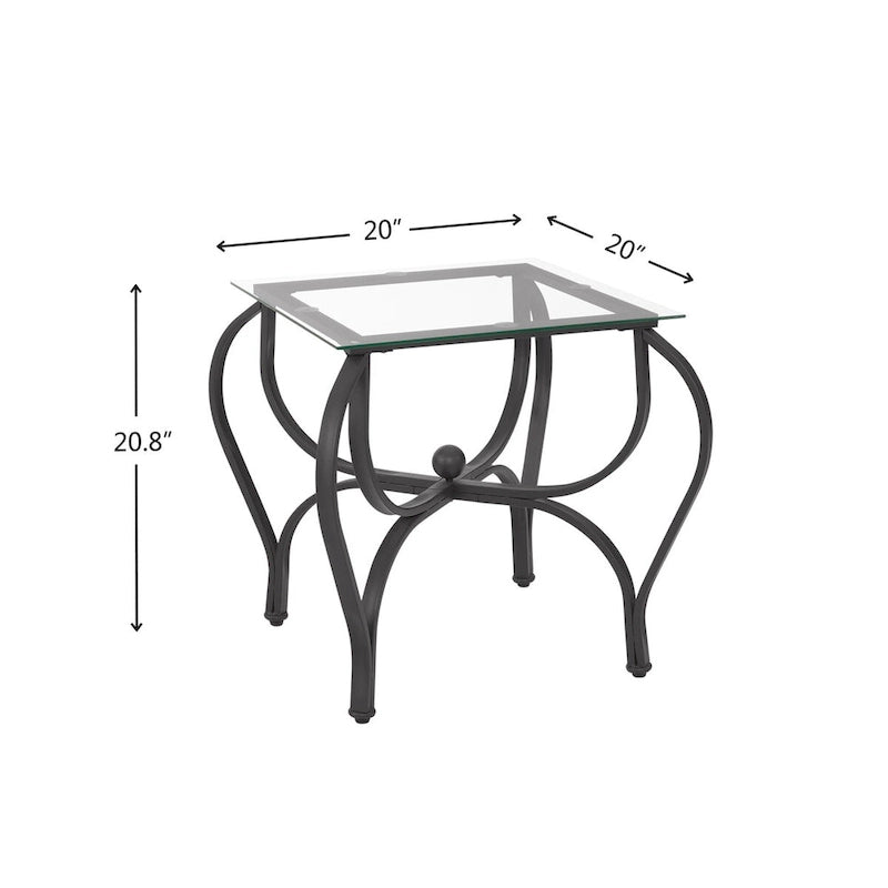 Tempered Glass Surface 3-Piece Coffee Table Set