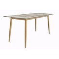 Zayle Dining Table with a 71 Rectangular Top and Gold Steel Base