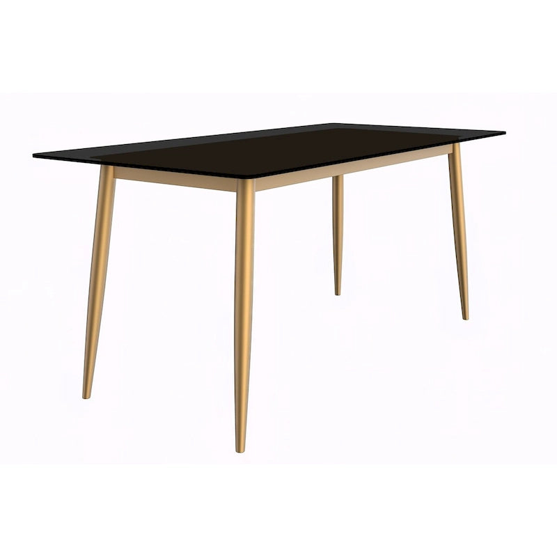 Zayle Dining Table with a 71 Rectangular Top and Gold Steel Base