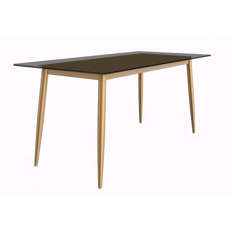 Zayle Dining Table with a 71 Rectangular Top and Gold Steel Base