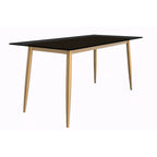 Zayle Dining Table with a 71 Rectangular Top and Gold Steel Base