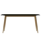 Zayle Dining Table with a 71 Rectangular Top and Gold Steel Base