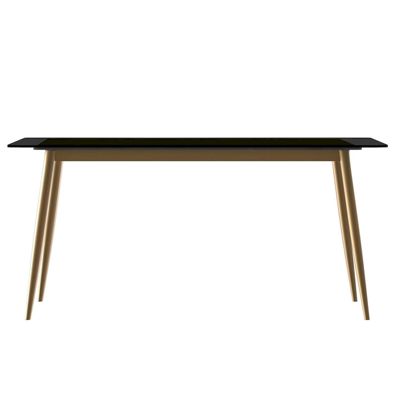Zayle Dining Table with a 71 Rectangular Top and Gold Steel Base
