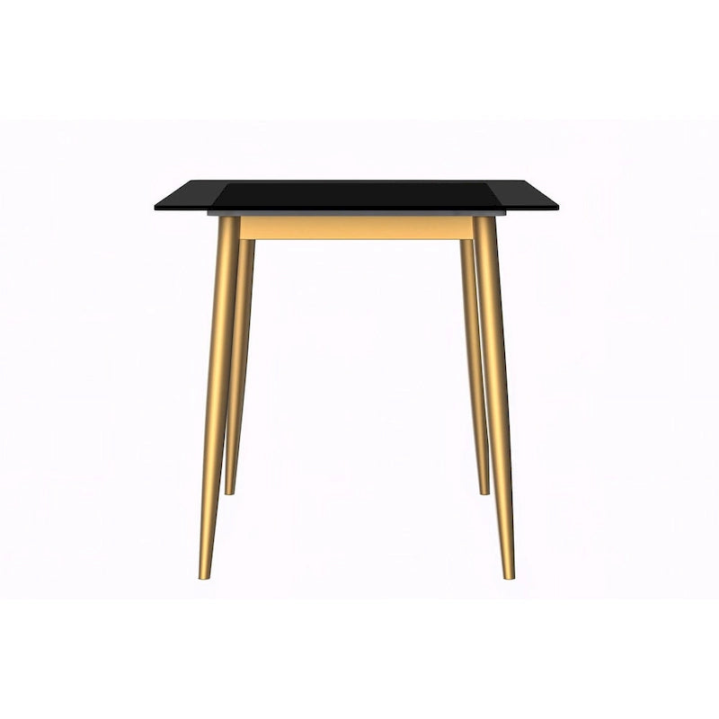 Zayle Dining Table with a 71 Rectangular Top and Gold Steel Base