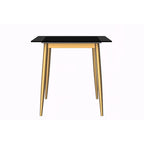 Zayle Dining Table with a 71 Rectangular Top and Gold Steel Base