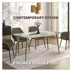 Zayle Dining Table with a 71 Rectangular Top and Gold Steel Base
