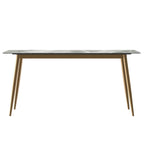 Zayle Dining Table with a 71 Rectangular Top and Gold Steel Base
