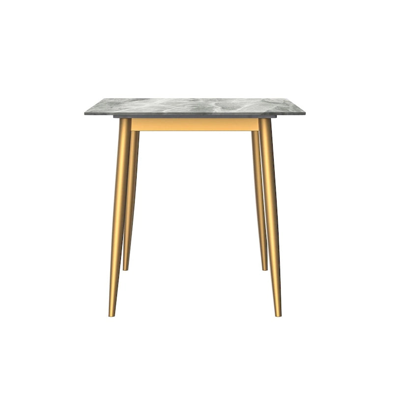 Zayle Dining Table with a 71 Rectangular Top and Gold Steel Base
