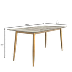 Zayle Dining Table with a 71 Rectangular Top and Gold Steel Base