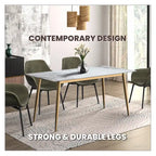 Zayle Dining Table with a 71 Rectangular Top and Gold Steel Base