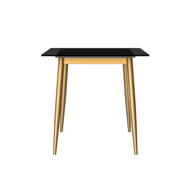 Zayle Dining Table with a 71 Rectangular Top and Gold Steel Base