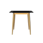 Zayle Dining Table with a 71 Rectangular Top and Gold Steel Base