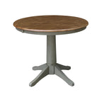 36 Round Extension Dining Table With 2 X-Back Chairs - Set of 3 Pieces