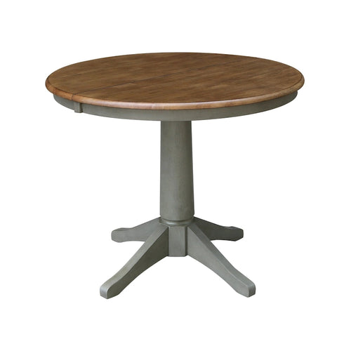 36 Round Extension Dining Table With 2 X-Back Chairs - Set of 3 Pieces