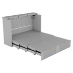 Nestfair Full Size Murphy Bed Wall Bed with drawer and a set of Sockets & USB Ports