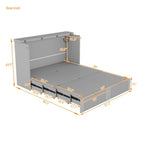 Nestfair Full Size Murphy Bed Wall Bed with drawer and a set of Sockets & USB Ports