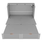Nestfair Full Size Murphy Bed Wall Bed with drawer and a set of Sockets & USB Ports