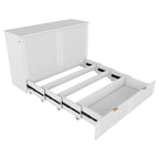 Nestfair Full Size Murphy Bed Wall Bed with drawer and a set of Sockets & USB Ports