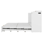 Nestfair Full Size Murphy Bed Wall Bed with drawer and a set of Sockets & USB Ports