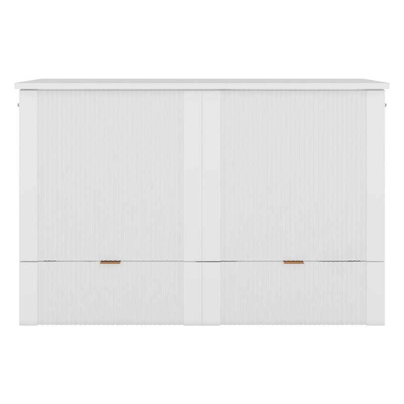 Nestfair Full Size Murphy Bed Wall Bed with drawer and a set of Sockets & USB Ports