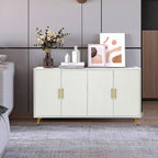 Accent Four Door Wood with Adjustable Shelves Storage Cabinet