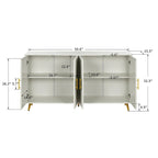 Accent Four Door Wood with Adjustable Shelves Storage Cabinet