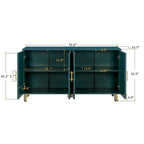 Accent Four Door Wood with Adjustable Shelves Storage Cabinet
