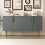 Modern Elegant 4-door Sideboard Gold Metal Handle Buffet Cabinet for Dining Room, Living Room, Bedroom, Hallway