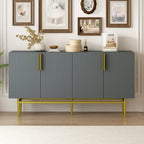 Modern Elegant 4-door Sideboard Gold Metal Handle Buffet Cabinet for Dining Room, Living Room, Bedroom, Hallway