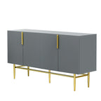 Modern Elegant 4-door Sideboard Gold Metal Handle Buffet Cabinet for Dining Room, Living Room, Bedroom, Hallway