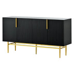 Modern Elegant 4-door Sideboard Gold Metal Handle Buffet Cabinet for Dining Room, Living Room, Bedroom, Hallway