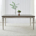 Cottage Lane Antique White with Weathered Gray Rectangular Leg Table