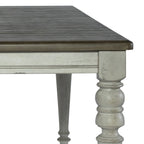 Cottage Lane Antique White with Weathered Gray Rectangular Leg Table