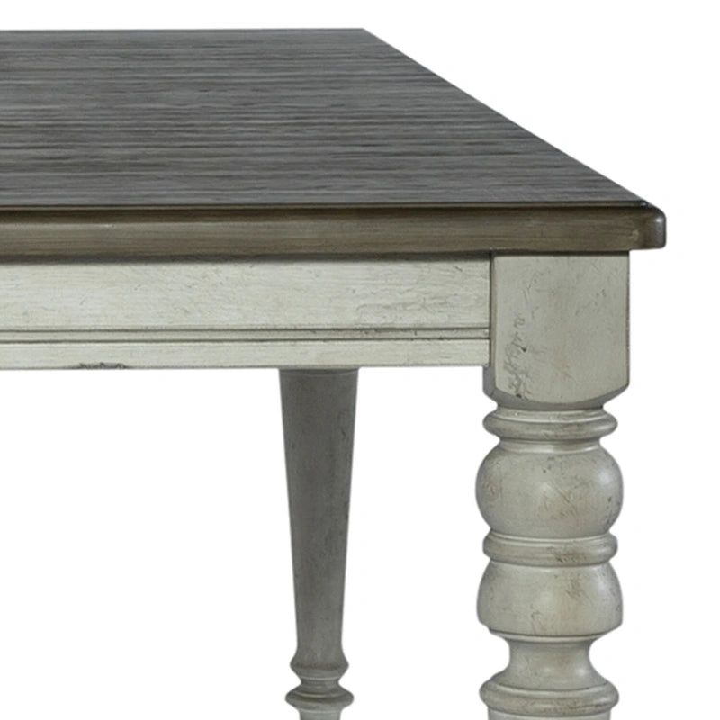 Cottage Lane Antique White with Weathered Gray Rectangular Leg Table