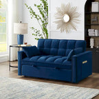 4-in-1 Pull-Out Sleeper Sofa Bed - Loveseat in Velvet -Convertible Couch Bed with Reclining Backrest,2 Side Pockets