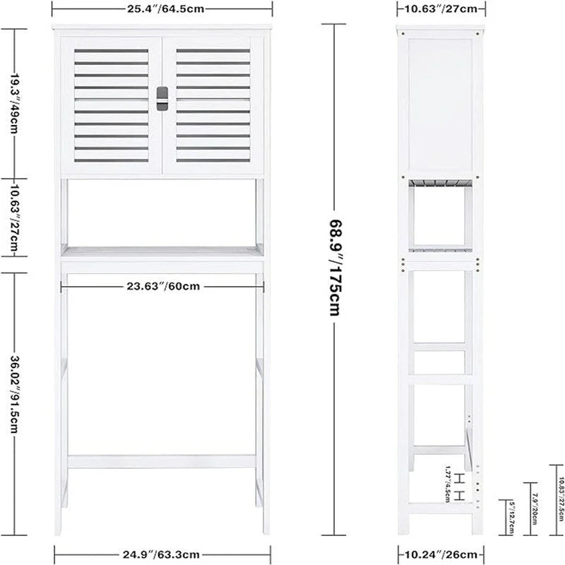 BathroomStorage Cabinet - 10.63D x 25.4W x 68.9H