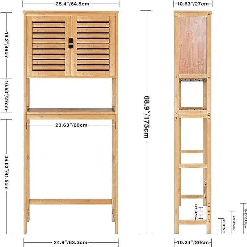BathroomStorage Cabinet - 10.63D x 25.4W x 68.9H