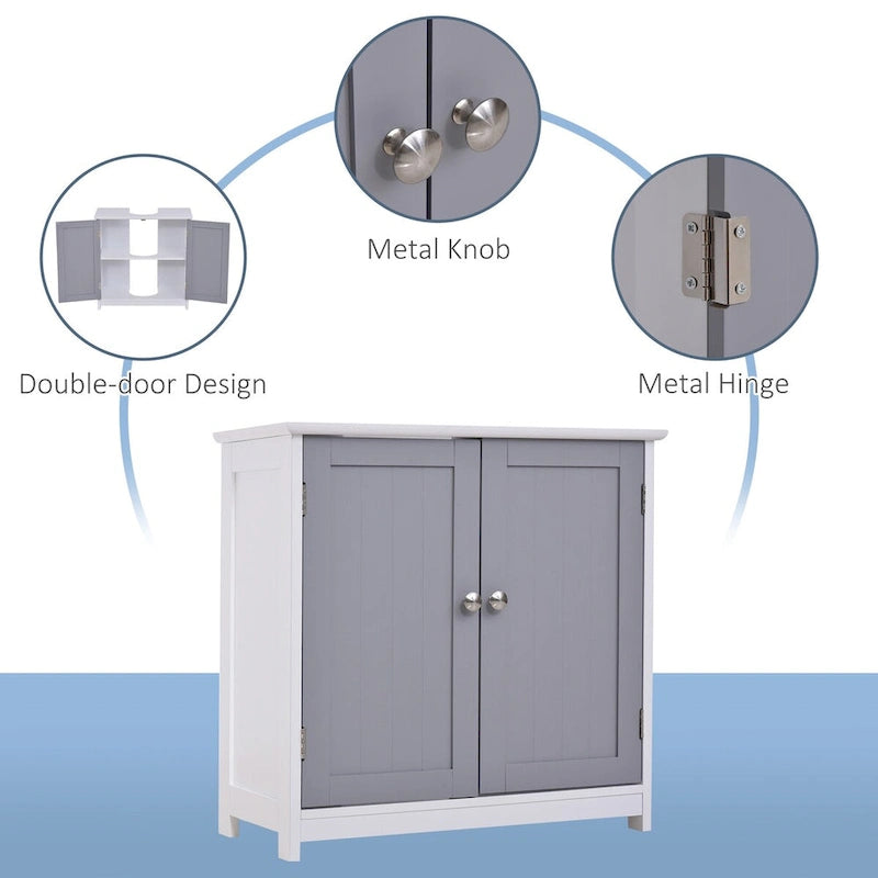 Pedestal Sink Storage Cabinet, Vanity Cabinet,Under Sink Bathroom Cabinet with U-shape and Adjustable Internal Shelf