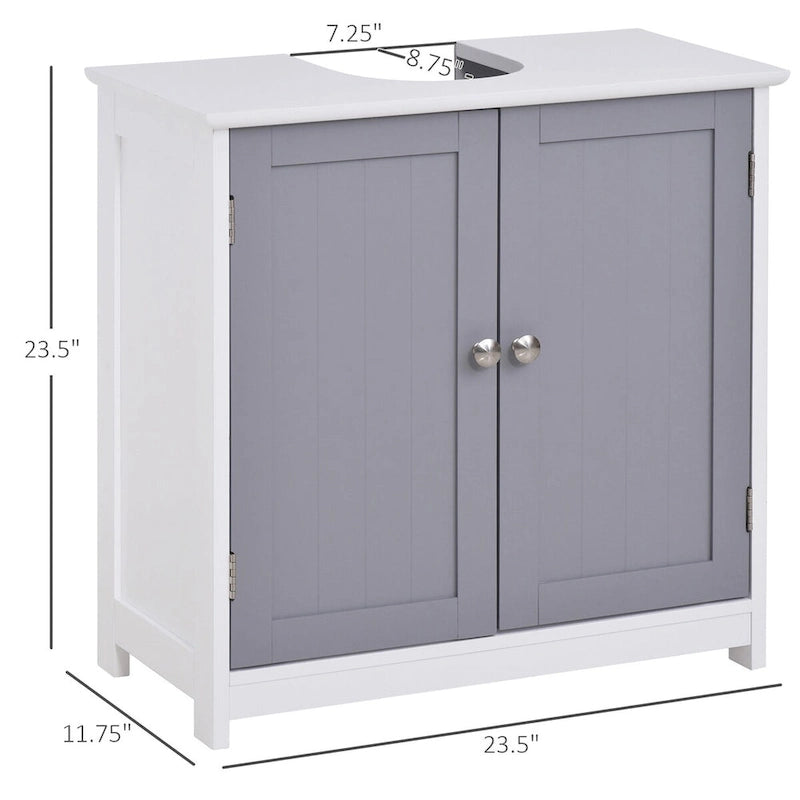 Pedestal Sink Storage Cabinet, Vanity Cabinet,Under Sink Bathroom Cabinet with U-shape and Adjustable Internal Shelf